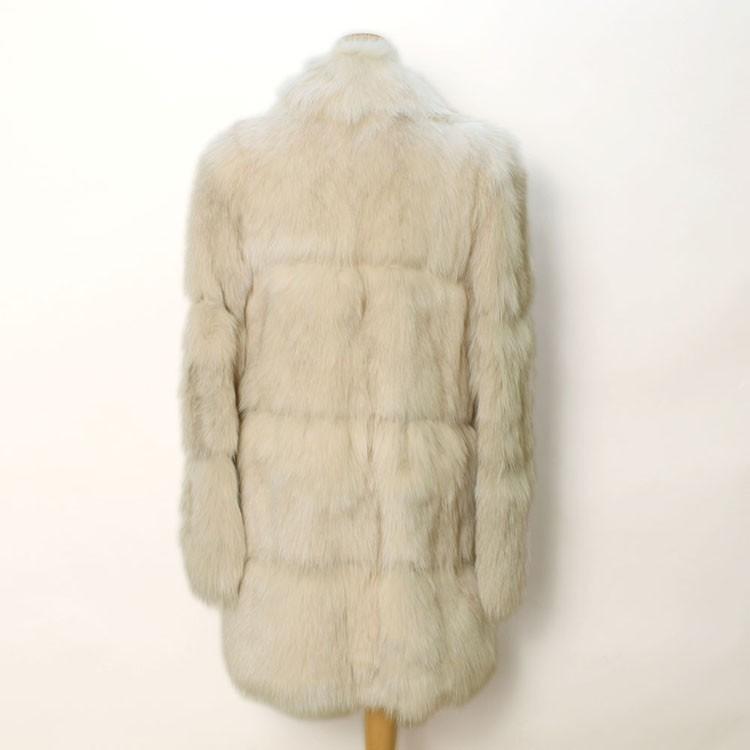 フォックス ファー コート ピッグレザーライン ベージュ : エル