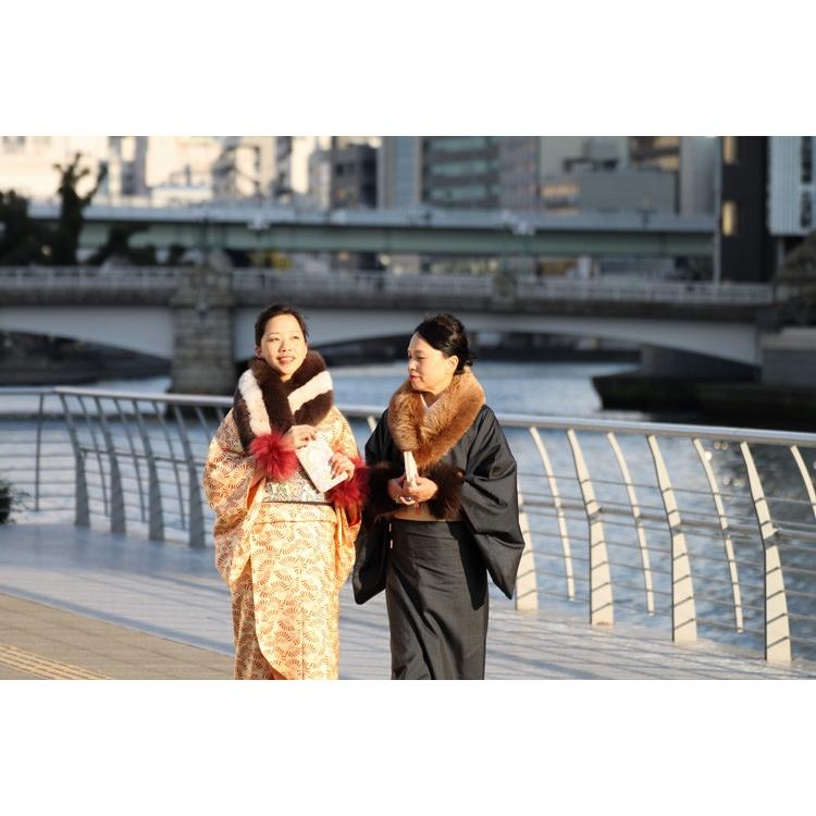 ブルーフォックス ファー マフラー ライン ストール 和装 着物  