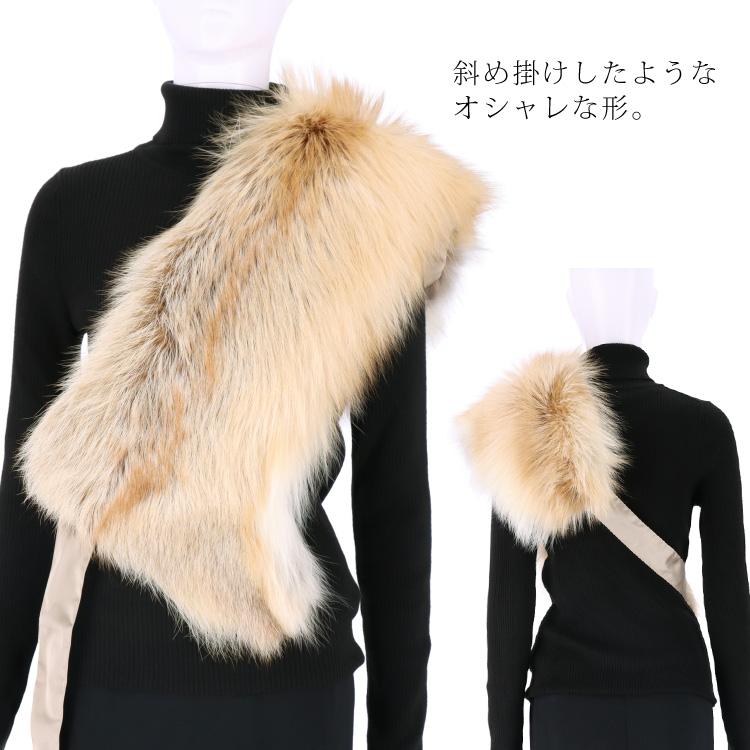 ファー マフラー 2way ファーストール ベルト フォックス リアルファー