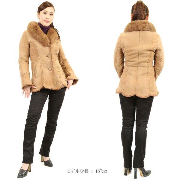フォックス トリミング ラム ムートン Wフェイス ファー ジャケットの画像