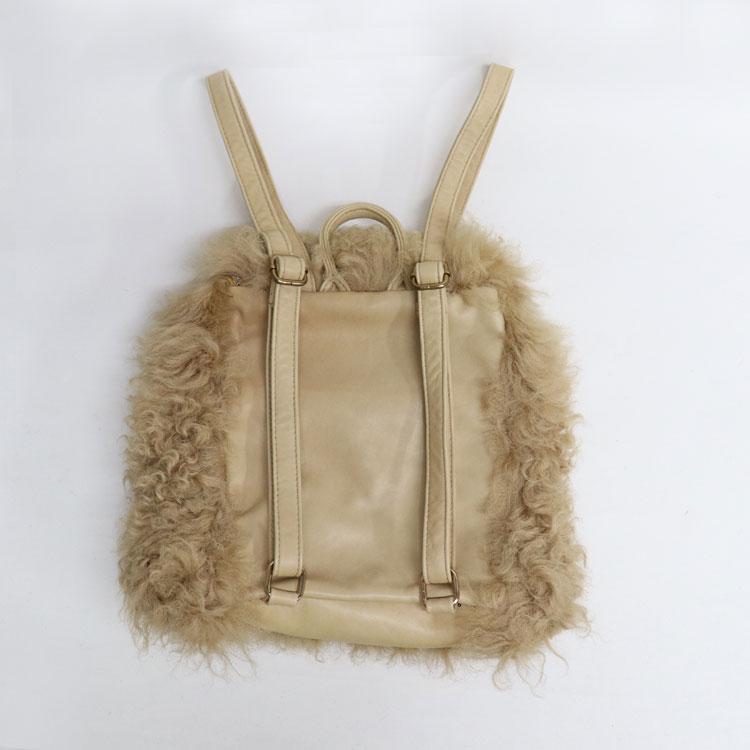Supermade❤️ウィメンズリュックサック❤️ファーリュックサック 訳あり ラム ファー リュックサック バックパック キャメル レディース