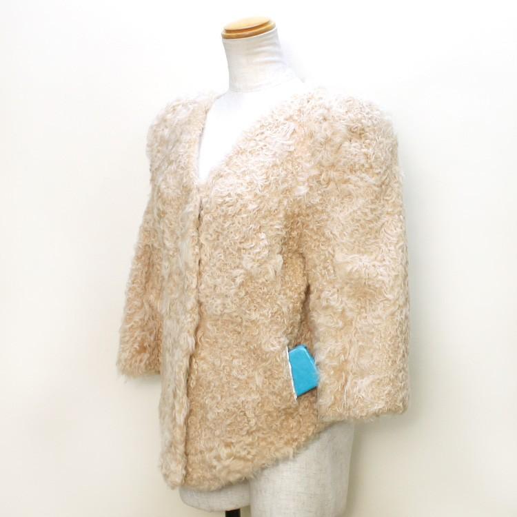 Drawer カルガンラムノーカラージャケット美品 Drawer カルガンラムノーカラージャケット美品