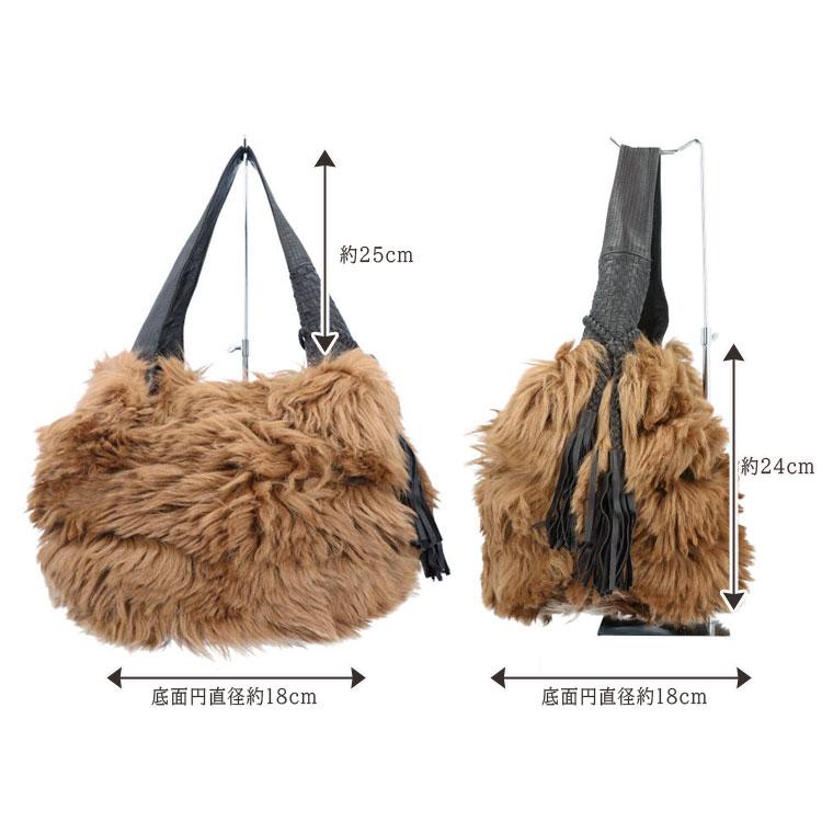訳あり ラムファー ラムレザー BAG ショルダーバッグ 大きめ フリンジ 