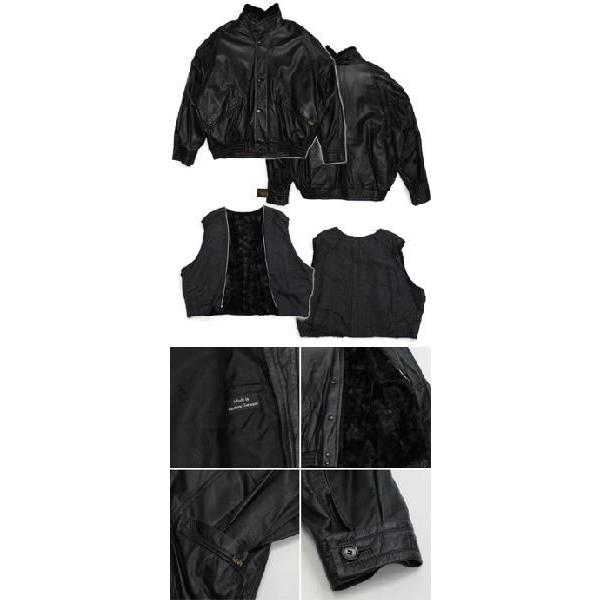 訳あり 西ドイツ製 ラム レザー ・ ミンク ファー ライナー付 メンズ