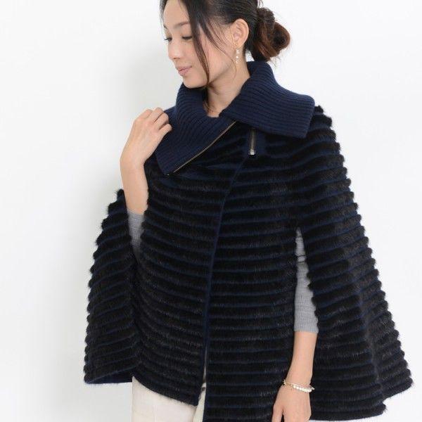 ミンク カシミア ファー ケープ