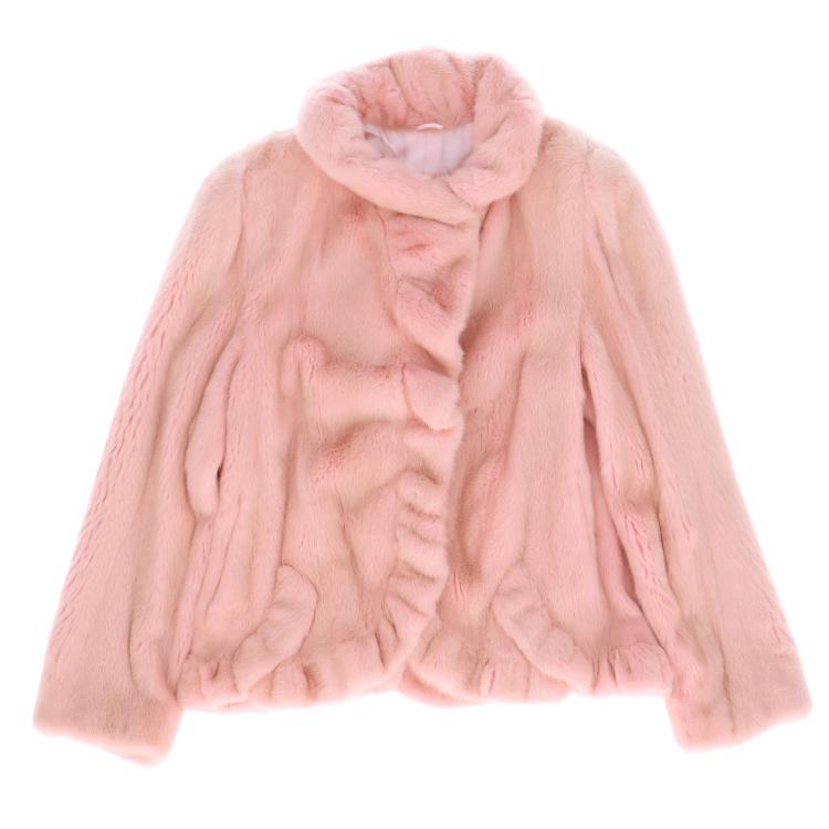 ミンク ファー ジャケット フリル ピンク : エルベートブルーレーベル
