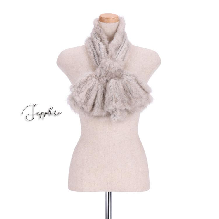 ミンク　マフラー フォックス ・ ミンク ロング ファー マフラー ストール ティ