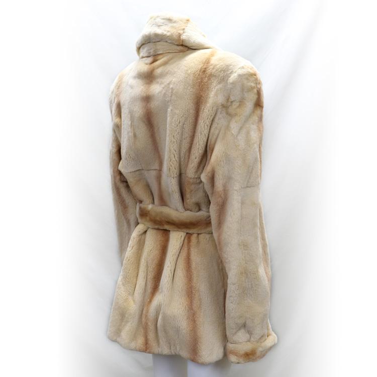 シェアード ミンク ファー ジャケット ベージュ ブラウン ベルト付