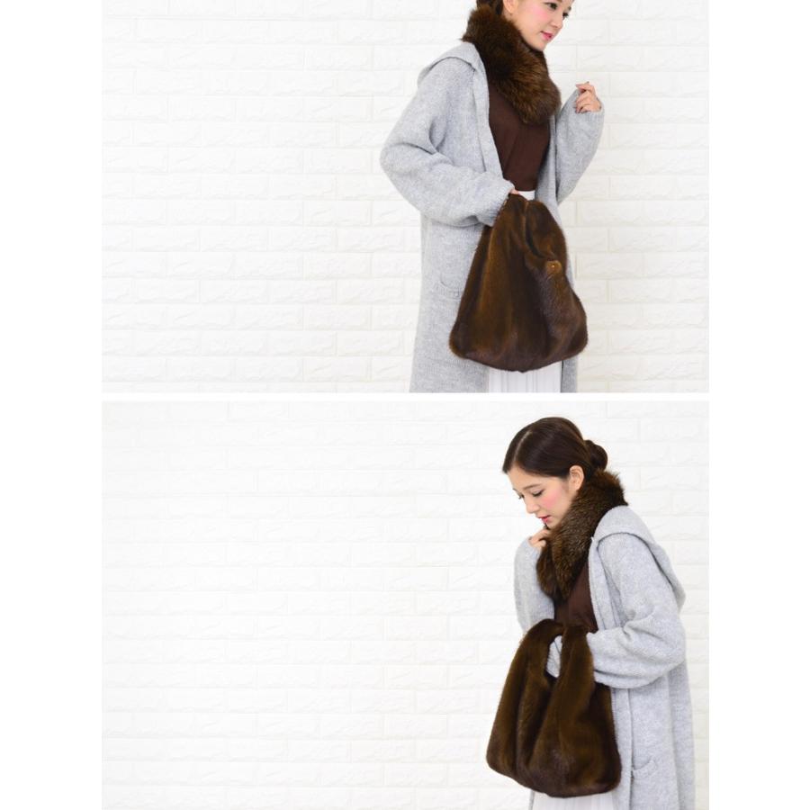 日本製 リアルファー ミンク ファー トートバッグ ハンドバッグ