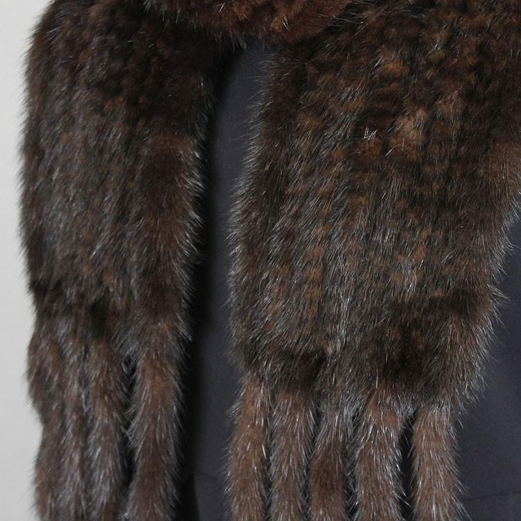 ミンクマフラー　お値下げ♪ 新品　　ダークブラウン ミンク 編み込み ファー マフラー ダークブラウン : エルベートブルー