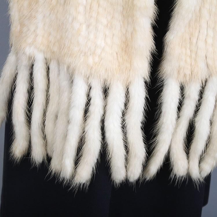 ミンク 編み込み ファー マフラー オフホワイト : エルベート