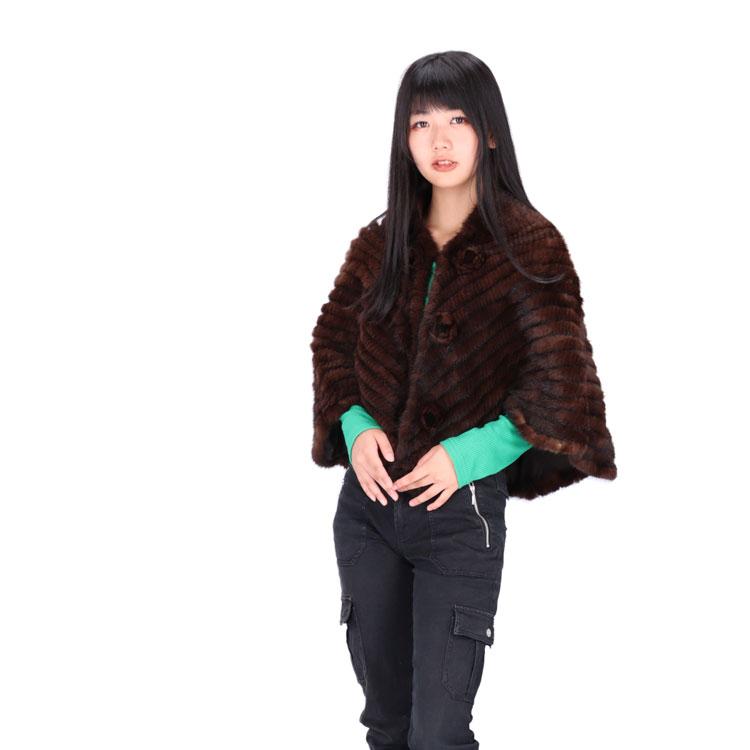 ミンク 編み込み ファー ケープ コサージュ付 爆買 : エルベートブルー