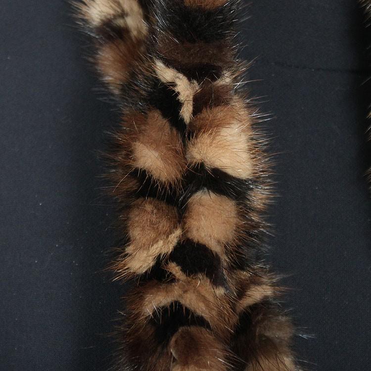 ミンク 編み込み ファー マフラー リボンデザイン : エルベートブルー