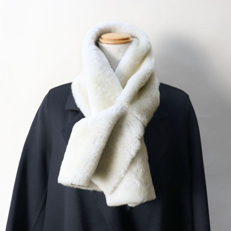 気質アップ メリノ ラム Wフェイス リバーシブル ファー マフラー グレー スエード加工 ふわふわ 秋 冬 レディース メンズ 格安 Www Doctor Plan Com