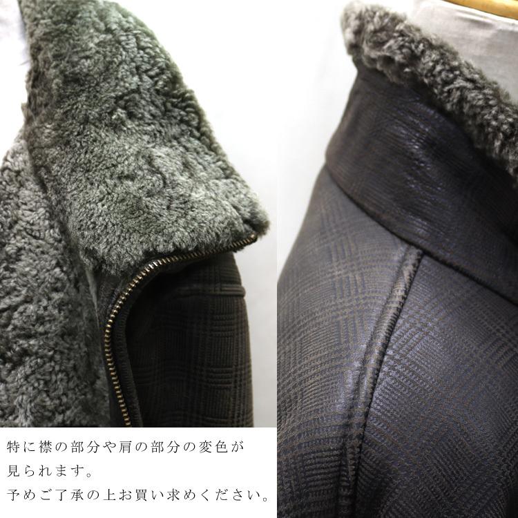 訳あり ムートン ファー ジャケット メンズ ブラウン メンズの画像