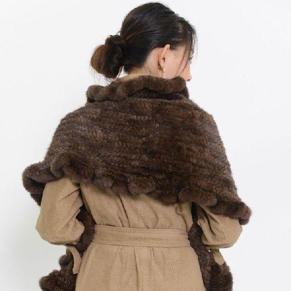 フリル付きミンクケープ　シュシュ フリル付きミンクケープ シュシュ様専用