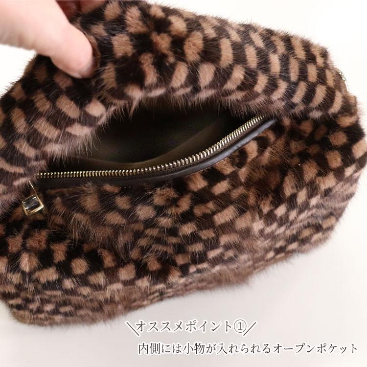 ミンク ファーバッグ 2WAYバッグ ハンドバッグ ショルダーバッグ レディース ギフト プレゼントの画像