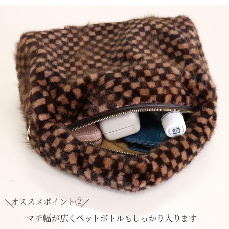 ミンク ファーバッグ 2WAYバッグ ハンドバッグ ショルダーバッグ レディース ギフト プレゼントの画像