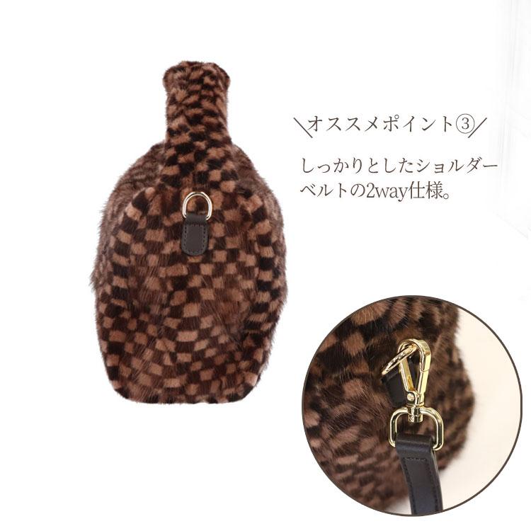 ミンク ファーバッグ 2WAYバッグ ハンドバッグ ショルダーバッグ レディース ギフト プレゼントの画像