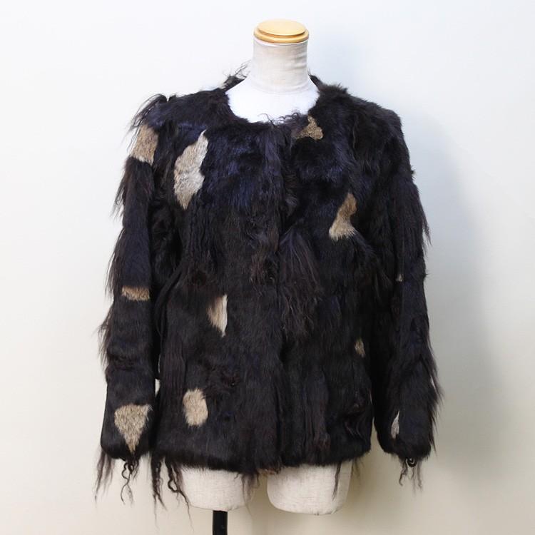 美品◎ラビットスキン チャイニーズラクーン ジャケット 羊革 レディース ラム ラビット ラクーン ラム ミックス ファー ジャケット レディース 爆買