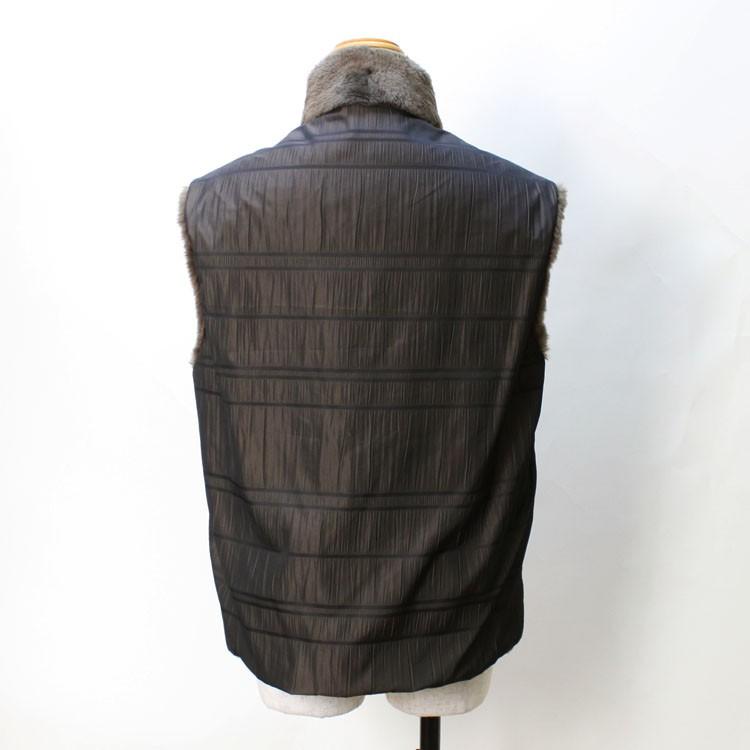 ヌートリア ファー リバーシブル ベスト メンズ ブラウン 爆買 : エル