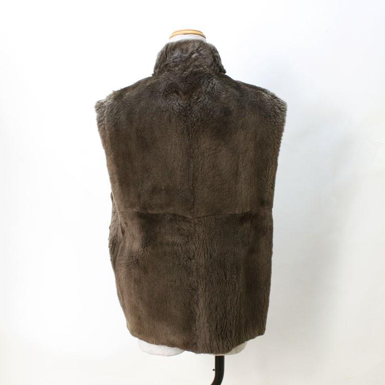 ヌートリア ファー リバーシブル ベスト メンズ ブラウン 爆買 : エル