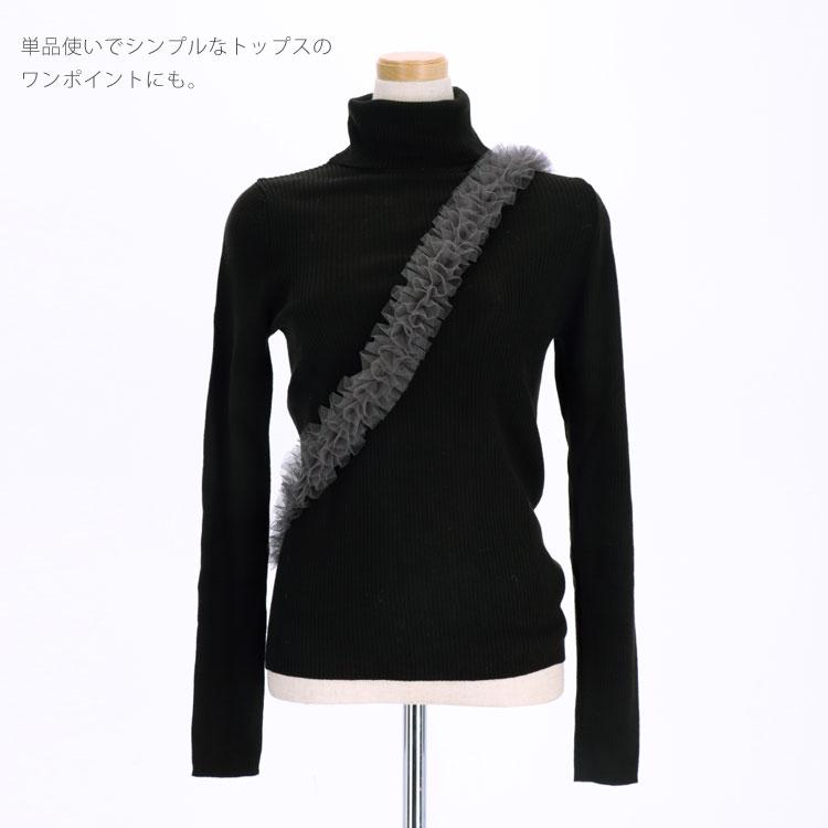 ストラップ ショルダー チュール レース スマホ バッグ レギュラー AT