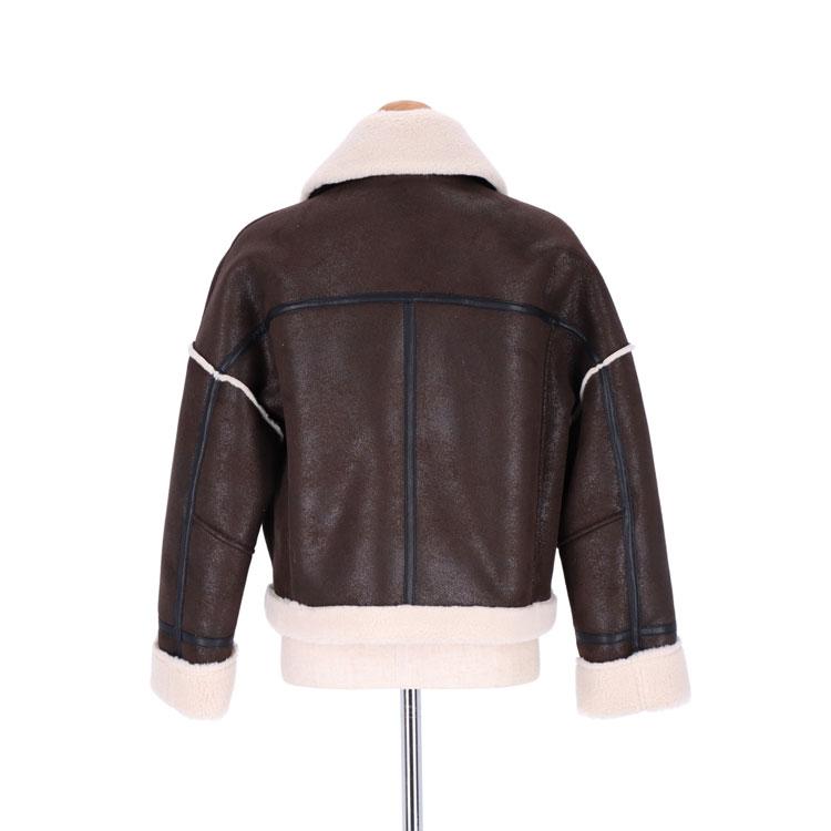 極美品★エコムートンジャケット B-3 裏地ファー 毛足長い ブラウン L 極美品】エコムートンジャケット B-3 裏地ファー 毛足長い ブラウン L