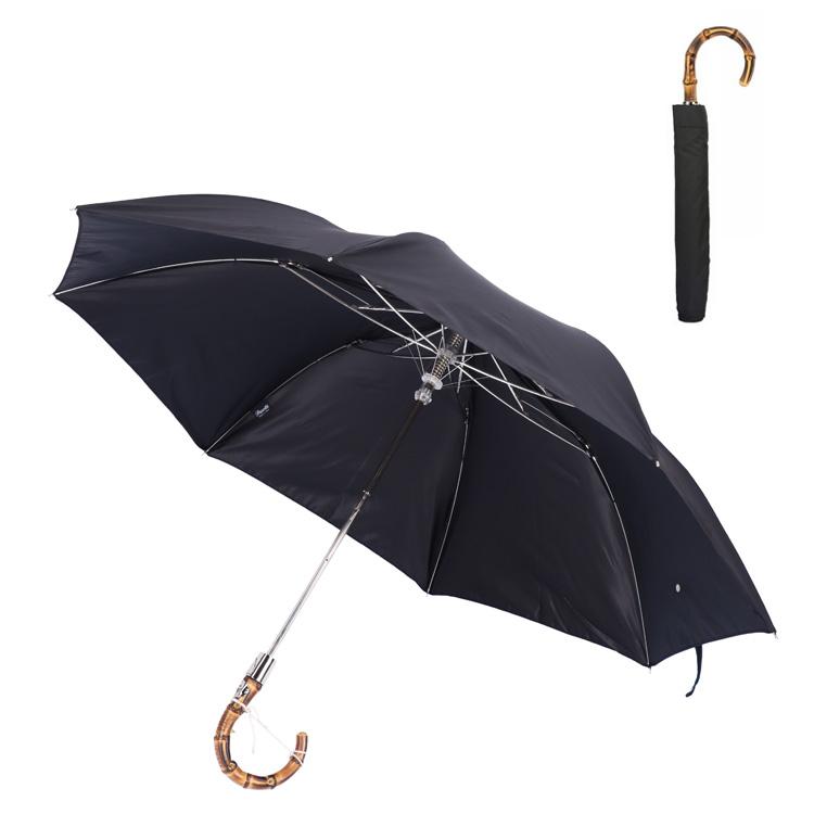 Pasotti カエルハンドル 折りたたみ傘 ブラック Pasotti（パソッティ） 雨傘 折りたたみ傘 ブラック バンブー ハンドル