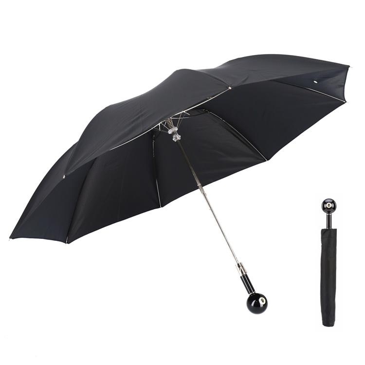 Pasotti カエルハンドル 折りたたみ傘 ブラック Pasotti 雨傘 折りたたみ傘 ブラック 8ボール ハンドル ビリヤード