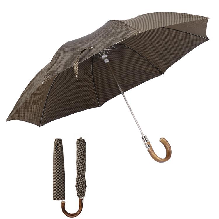 パソッティ折り畳み傘 Pasotti（パソッティ） 雨傘 折りたたみ傘 千鳥格子 チェスナット