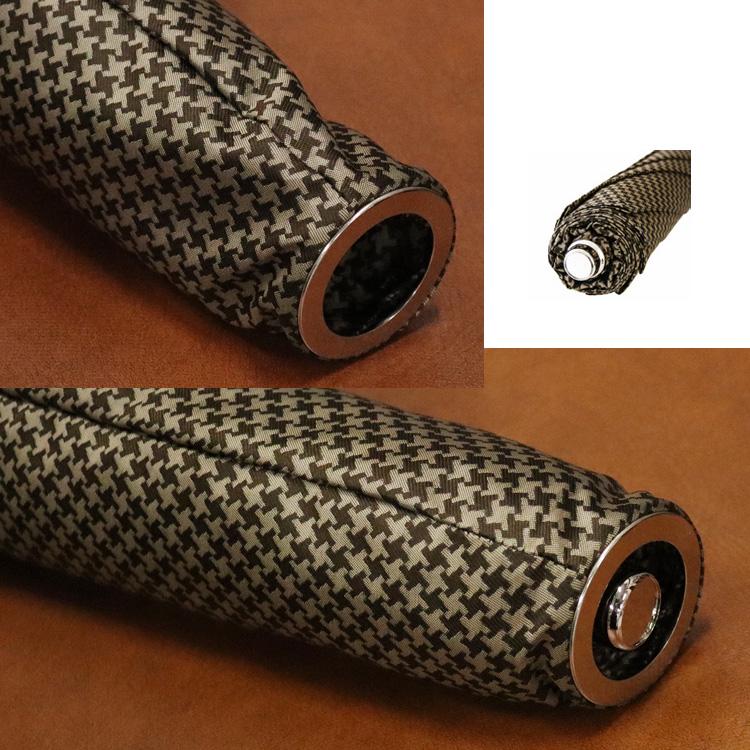 Pasotti（パソッティ） 雨傘 折りたたみ傘 千鳥格子 チェスナット