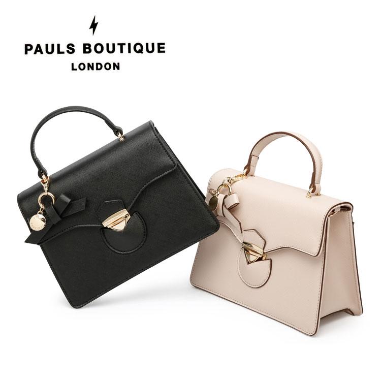 ロンドンPAULS BOUTIQUE ポールズブティック 黒ハンドバッグ セール PAULS BOUTIQUE LONDON ハンドバッグ 2WAYバッグ ショルダー