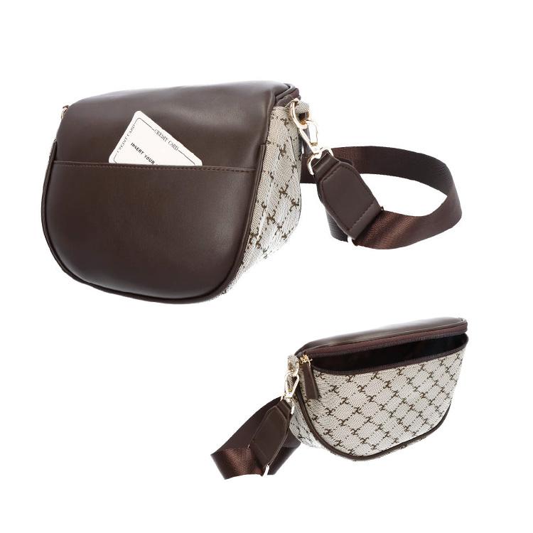 ユリ・コジマ ジャカード織生地 ボディバッグ ショルダーバッグ 2way