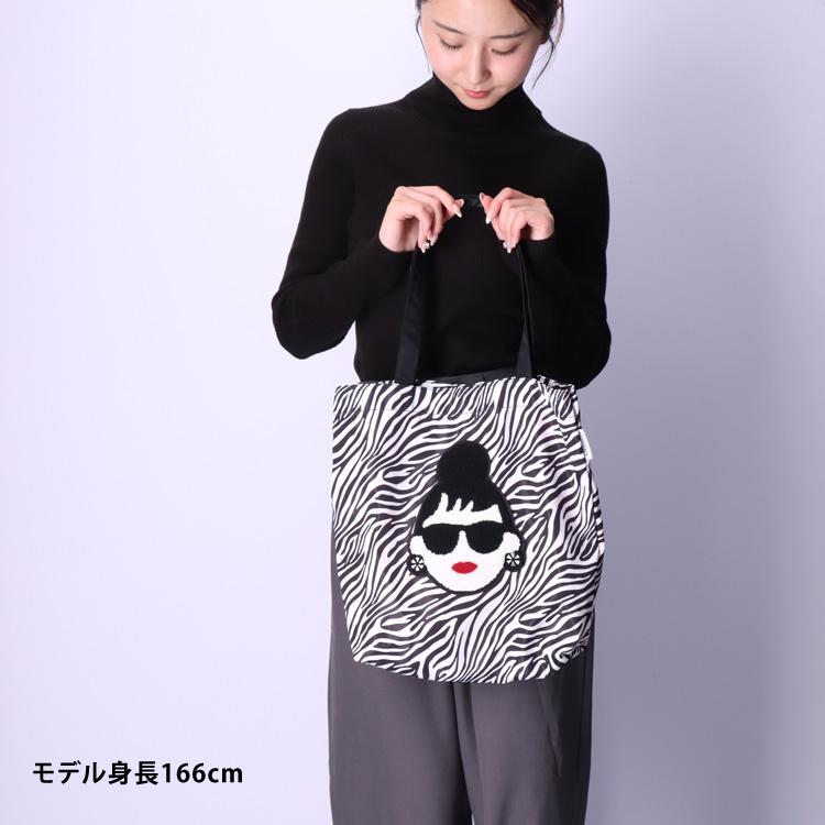 トートバッグ HAPPY FACE EMMA 相良刺繍 お顔 サングラス LADY 撥水