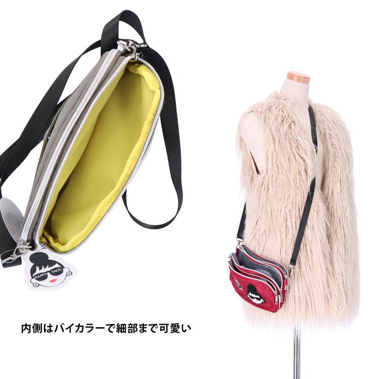 ショルダーバッグ HAPPY FACE EMMA 相良刺繍 お顔 サングラス LADY 撥