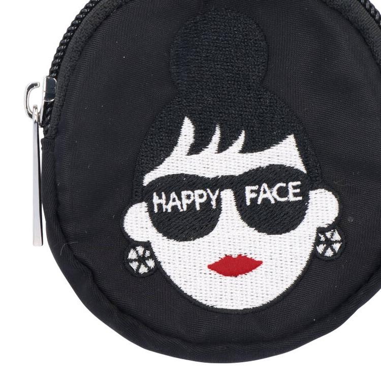 歳末処分価格【新品SALE】Paul Smith HAPPY カラナビ付ポーチ HAPPY FACE EMMA ポーチ 顔 刺繍 カラビナ 丸ポーチ キーチャーム