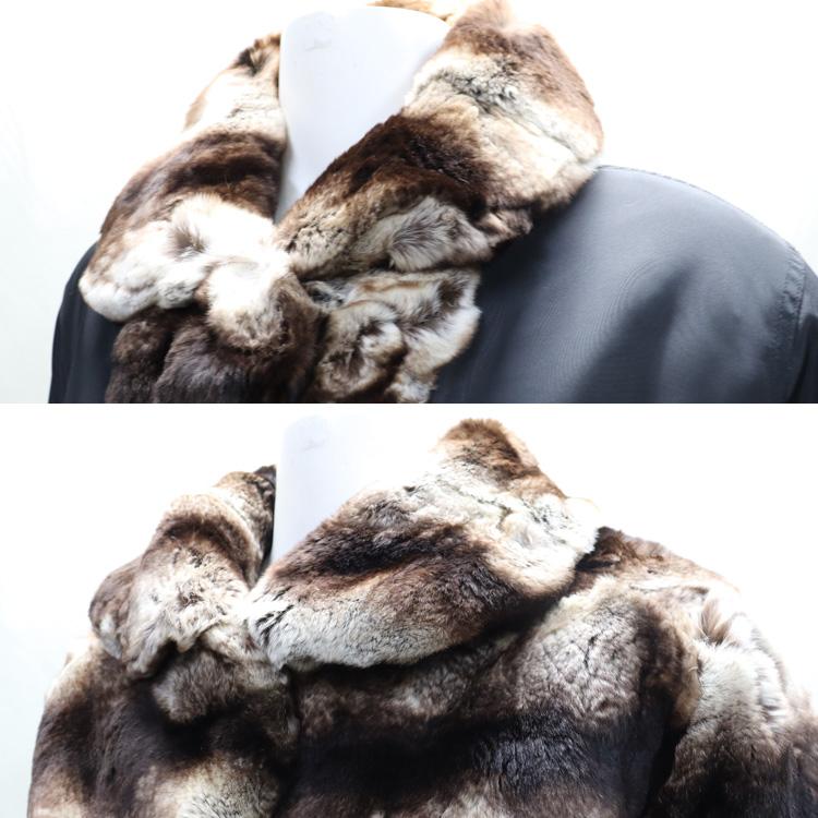 ✨美品 リアルファー チンチラ染め レッキスファー ブルゾン ジャケット レッキスラビット ファー リバーシブル ジャケット チンチラ染め