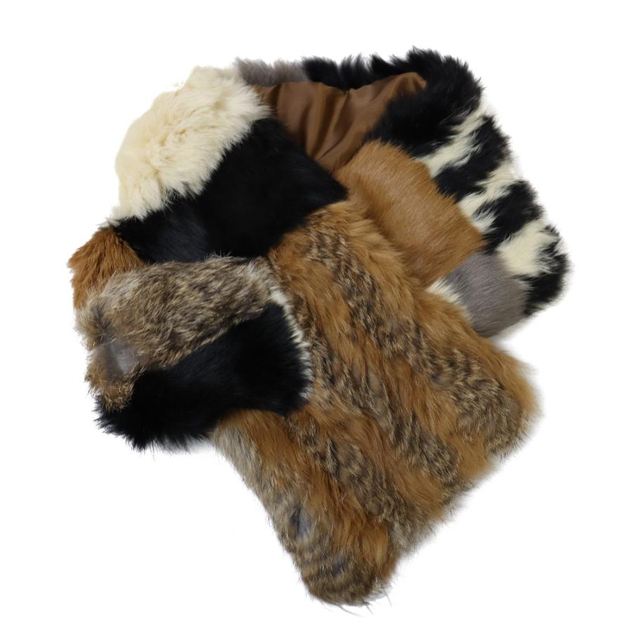 マルチカラーファーマフラー ラビット ファー マフラー マルチカラー レディース ギフト