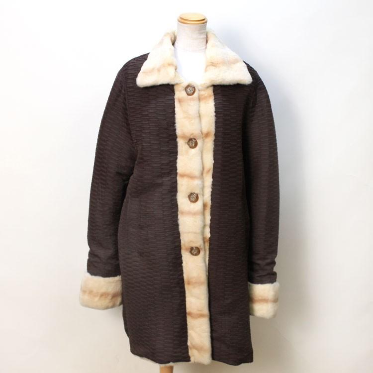 レッキスラビット Wフェイス ファー リバーシブル ロング コート
