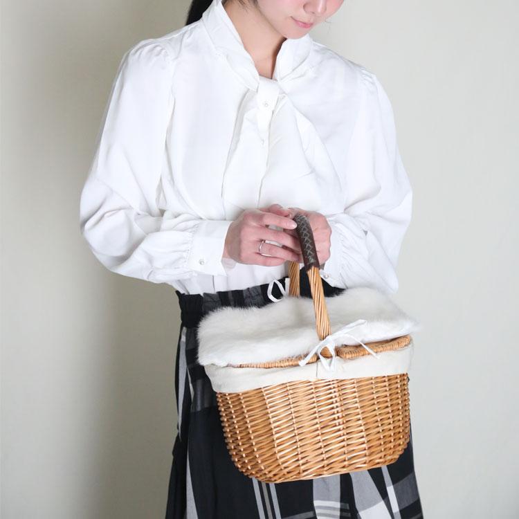 新品✨Ｄith ラビットファーカゴバッグ バッグ カバー 大 ラビット ファー 飾り パーツ カバーのみ かごバッグ
