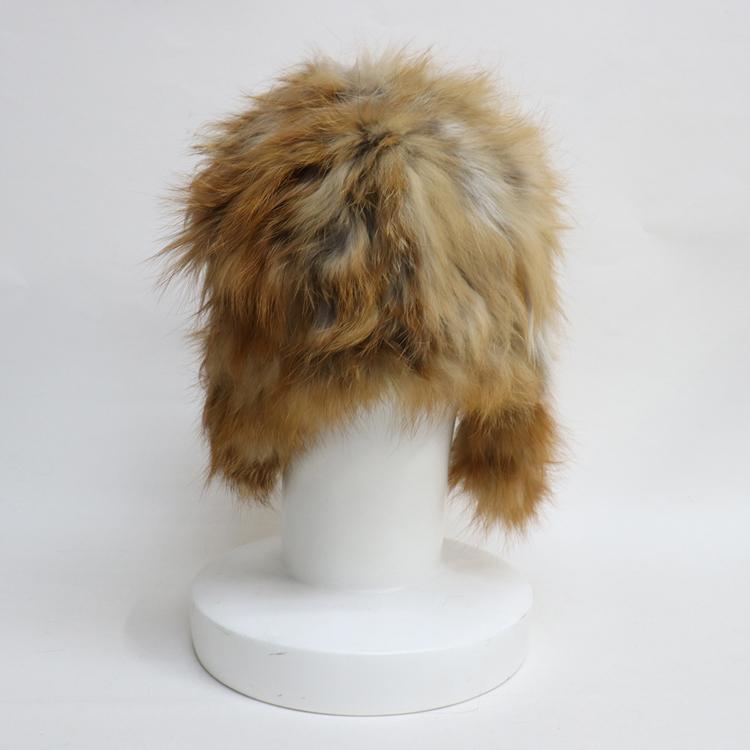 レッドフォックス みみ付 ファー 帽子 ナチュラルカラー ストレッチ