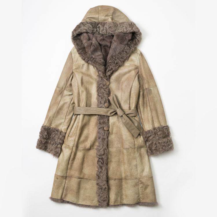 カルガンラム×フォックス×レッキス セミロングコート キャメル系 11号