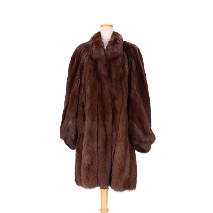 毛皮　ファーコート　セーブル　 ブラウン ロシアンセーブル ファー コート ブラウンカラー : エルベート