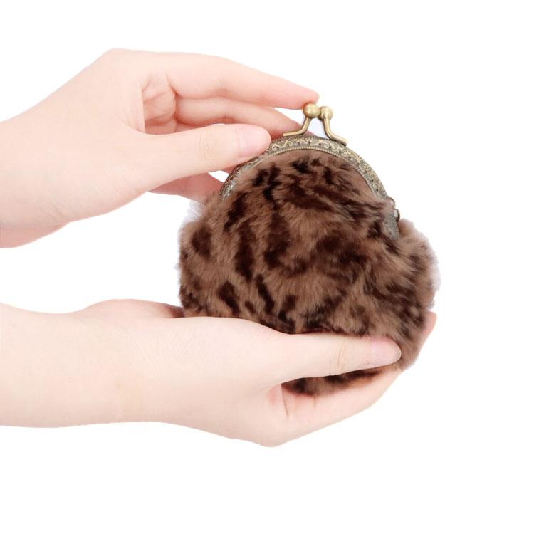 レッキスラビット ファー がま口 小銭入れ 小物入れ 財布 アクセサリー