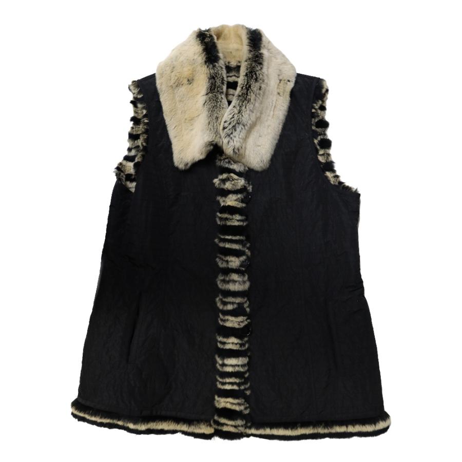 レッキスラビット ファー ・ ポリエステル リバーシブル ベスト : エル