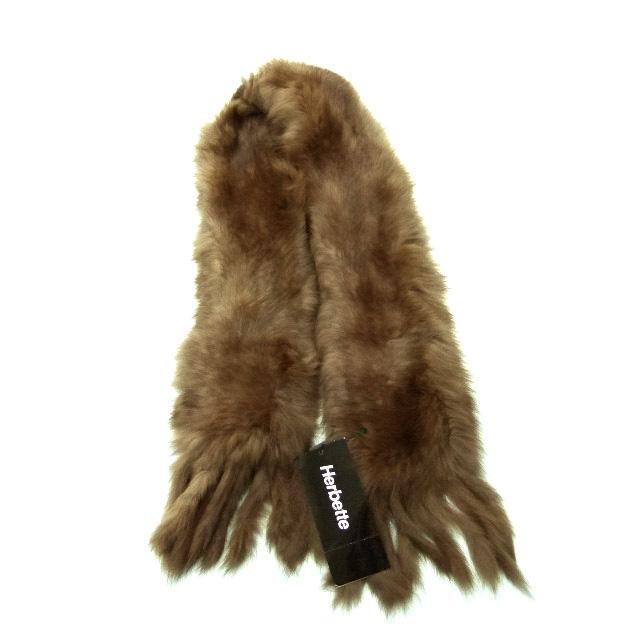 セーブル 編み込み ファー マフラー ダークブラウン 爆買 : エルベート
