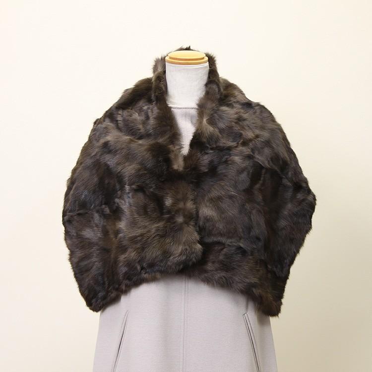 セーブル 大判 ファー ストール ナチュラルカラー レディース ギフト