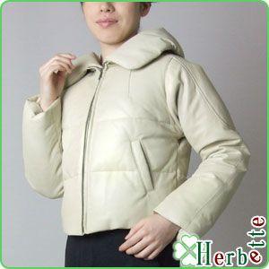 訳あり シープ レザー ダウン フェザー ジャケット ベージュ