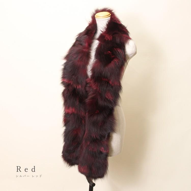シルバーフォックス ロング ファー マフラー : エルベートブルー